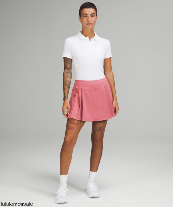 Lululemon Damen DELULU399 | Hoch Sitzender Tennisrock Mit Seitenfalten Brier Rose